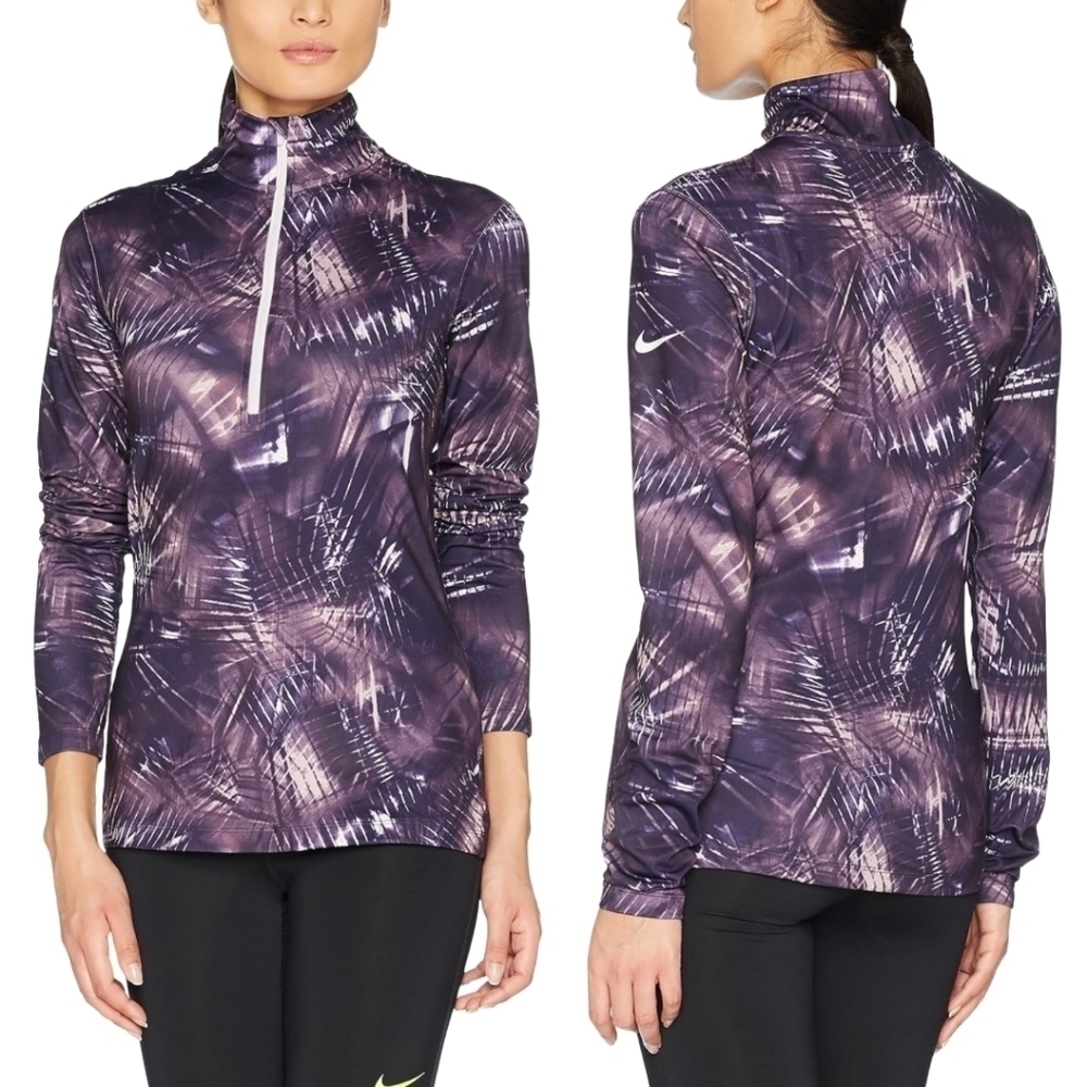 Nike Pro Warm Dri-FIT Half-Zip Performance Jacket Purple Athletic Active Sport
